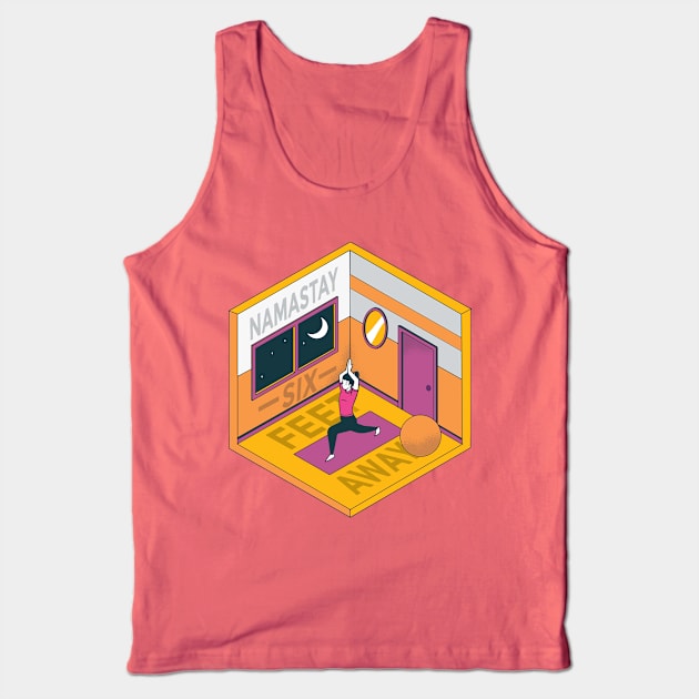 Yoga "Namastay Six Feet Away" Quarantine Tank Top by HiFi Tees